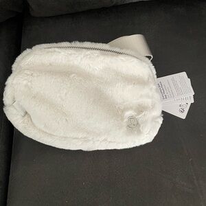 Lululemon White Furry Belt Bag